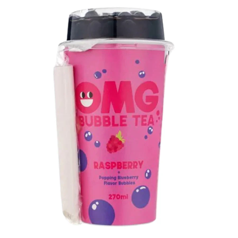 OMG BUBBLE TEA RASPBERRY AND BLUEBERRY 265ML
