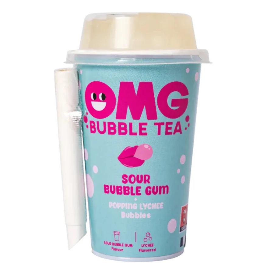 OMG BUBBLE TEA SOUR BUBBLE GUM LYCHEE 265ML