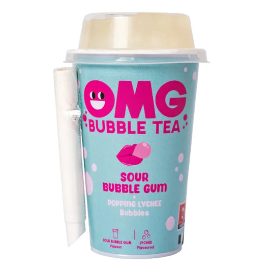 OMG BUBBLE TEA SOUR BUBBLE GUM LYCHEE 265ML