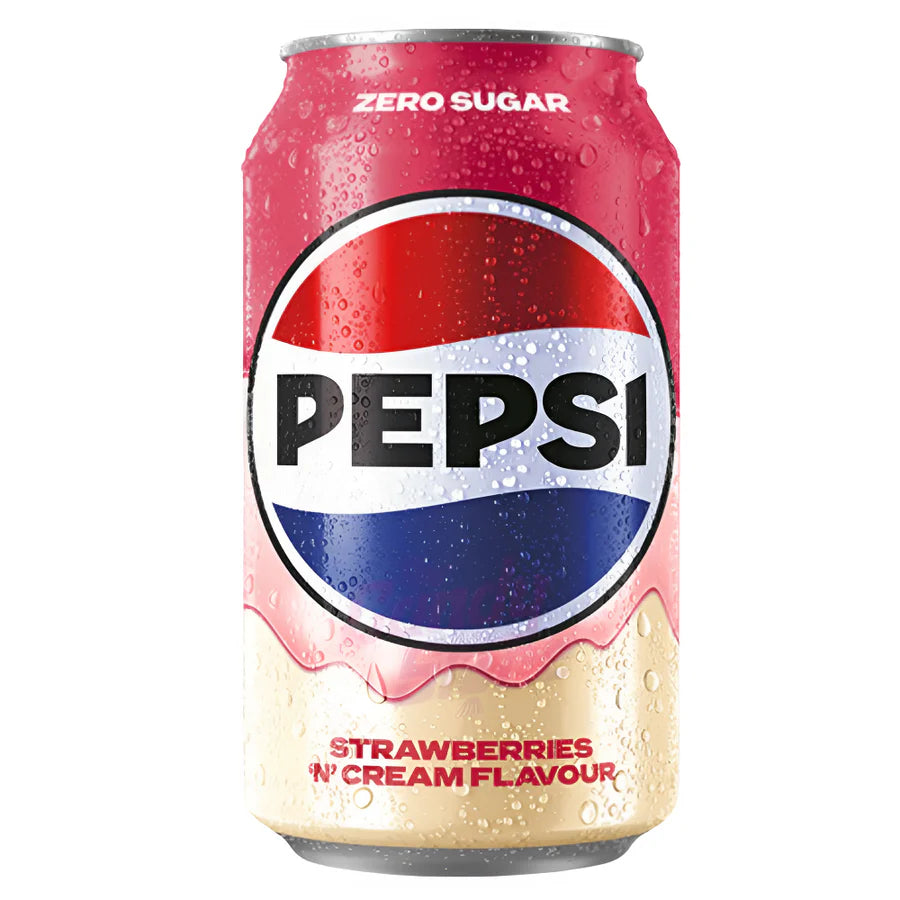PEPSI ZÉRO SUGAR STRAWBERRY & CREAM 330ML