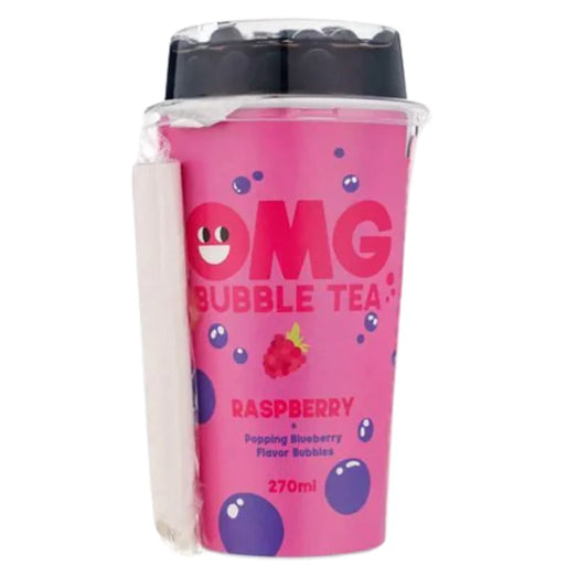 OMG BUBBLE TEA RASPBERRY AND BLUEBERRY 265ML