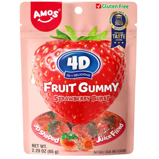 AMOS 4D FRUIT GUMMY STRAWBERRY 65G